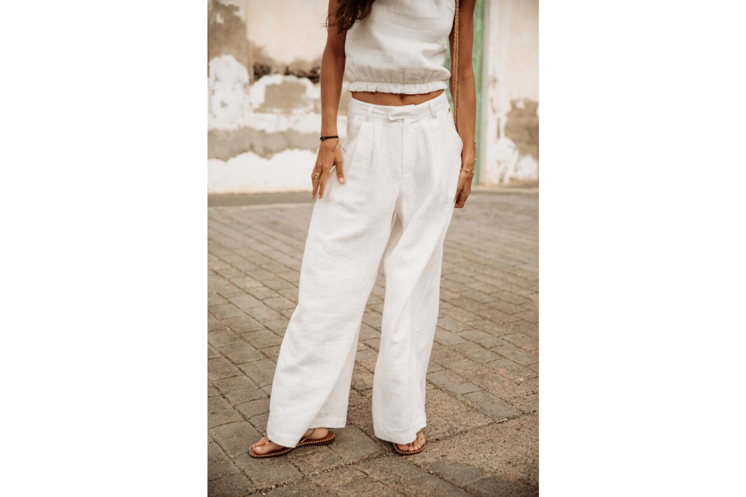 Freeman T. Porter Paolina Natural Pantalon Large Femme, Egret – Image 6