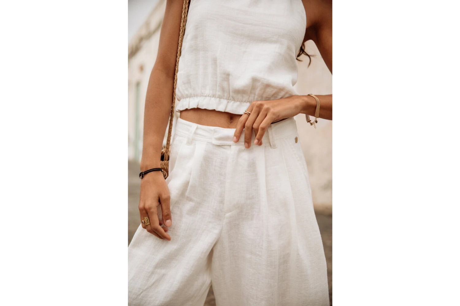 Freeman T. Porter Paolina Natural Pantalon Large Femme, Egret – Image 8