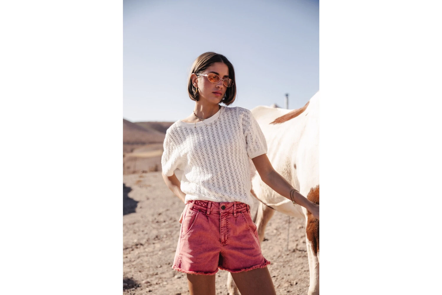 Freeman T. Porter Peronelle Pull Ajouré Femme, White – Image 2