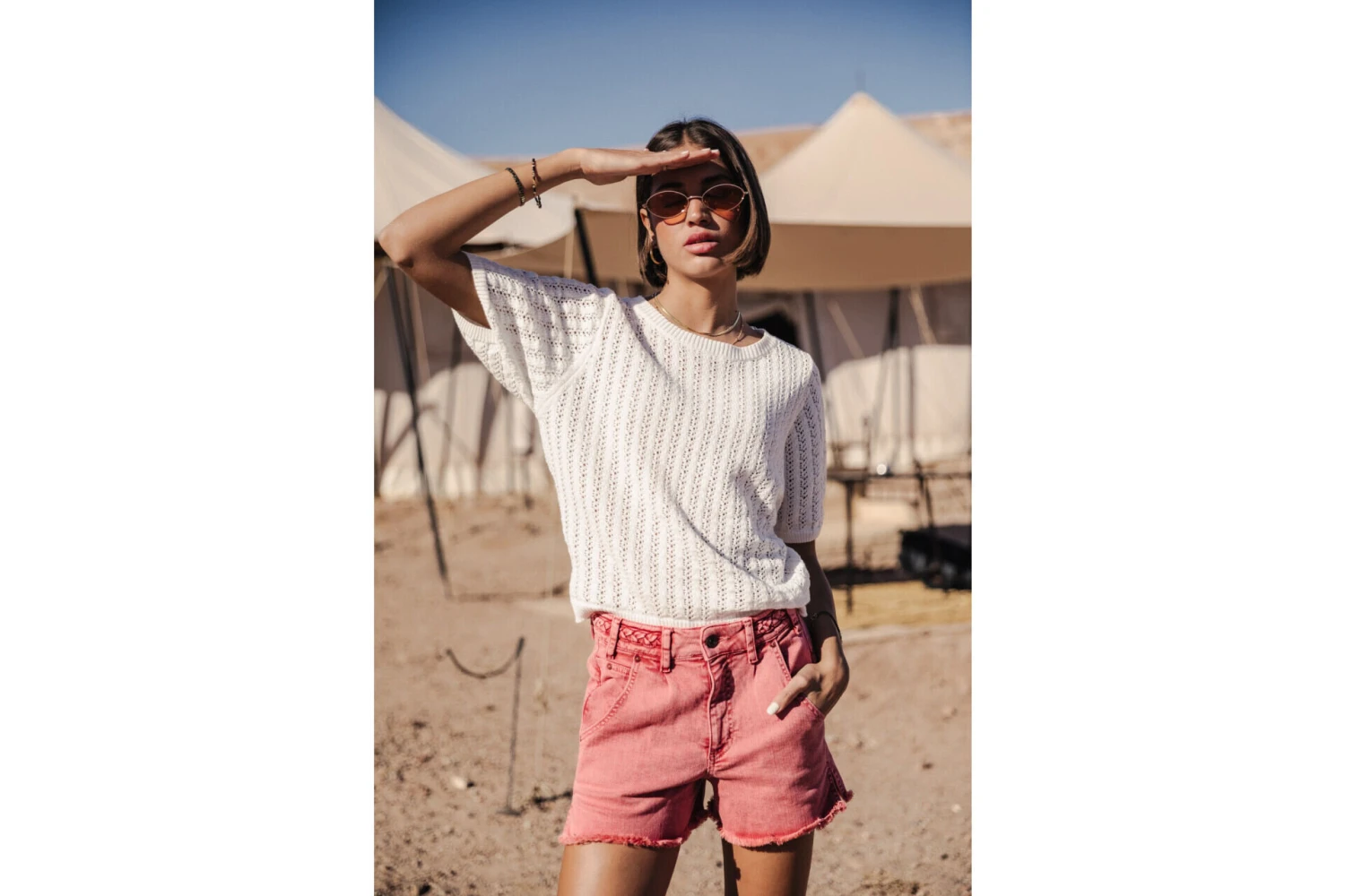 Freeman T. Porter Peronelle Pull Ajouré Femme, White – Image 11