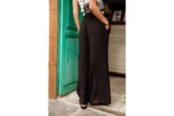 Freeman T. Porter Phandy Plain Color Pantalon Large Femme, Black