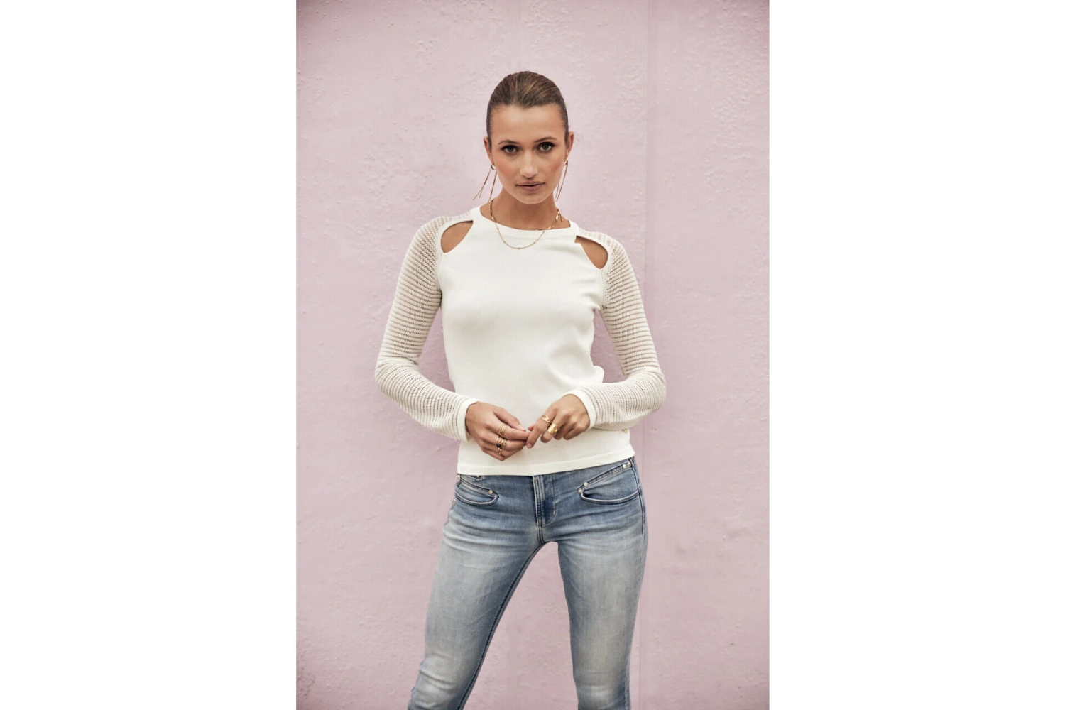 Freeman T. Porter Pheel Pull Coupe Ajustée Femme, White – Image 6