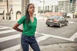 Freeman T. Porter Polane Pull Manches Courtes Femme, Jolly Green