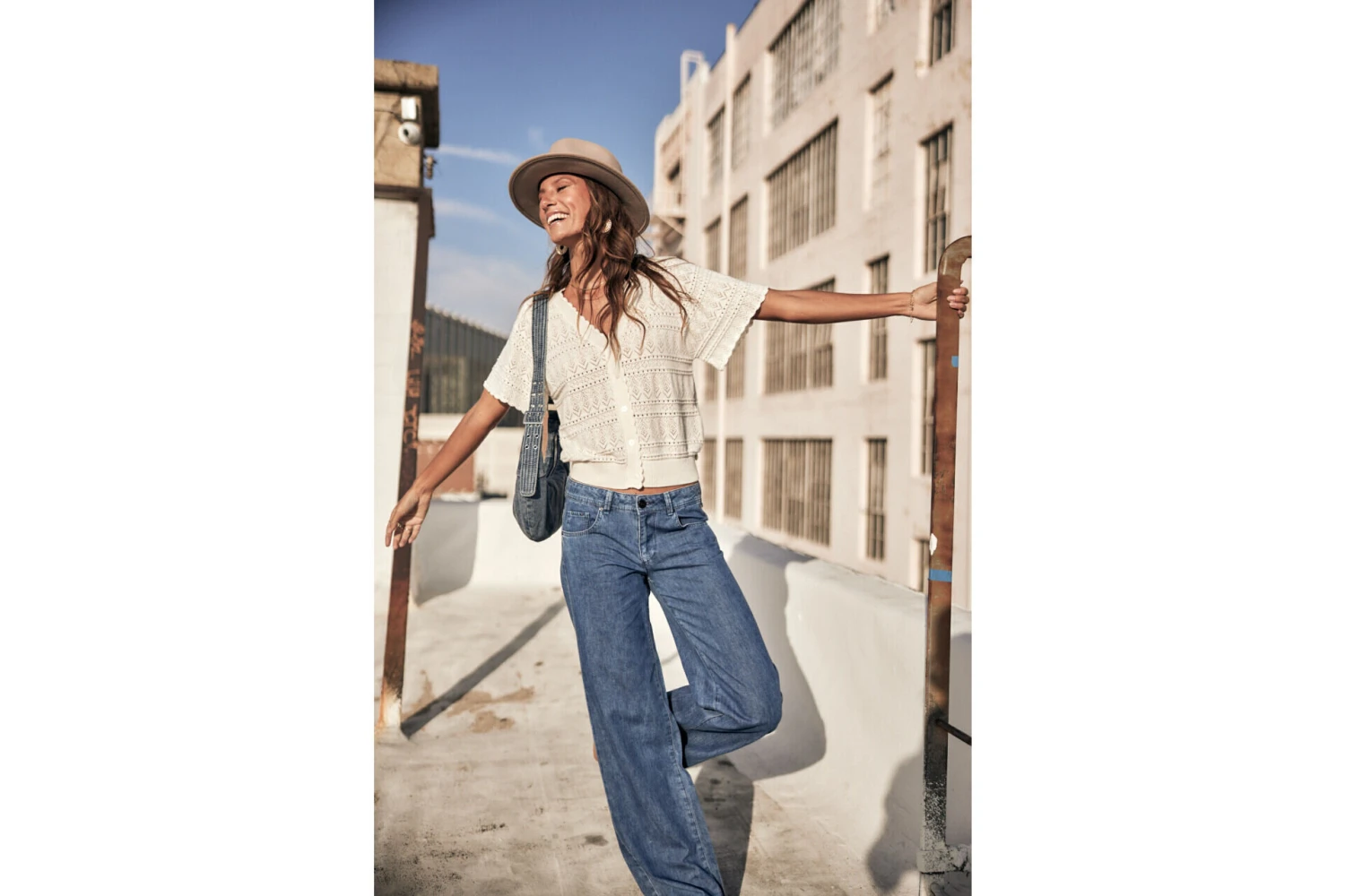 Freeman T. Porter Pradda Cardigan Manches Courtes Femme, Off White