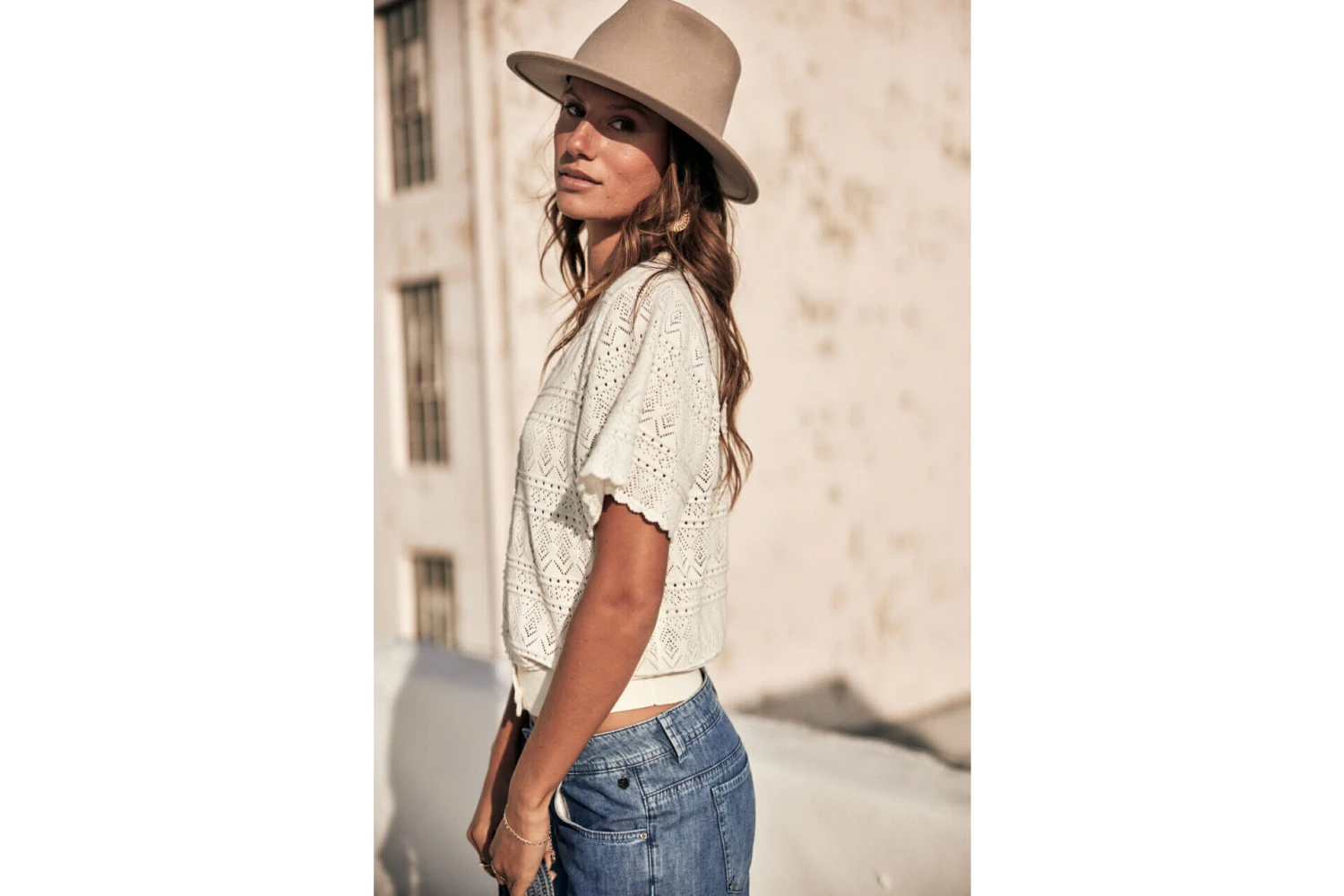 Freeman T. Porter Pradda Cardigan Manches Courtes Femme, Off White – Image 10