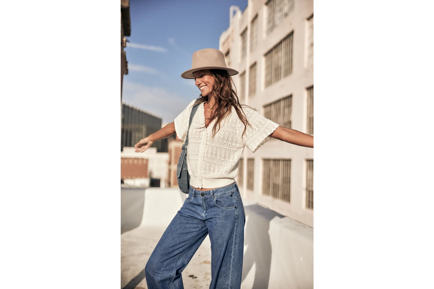 Freeman T. Porter Pradda Cardigan Manches Courtes Femme, Off White – Image 12