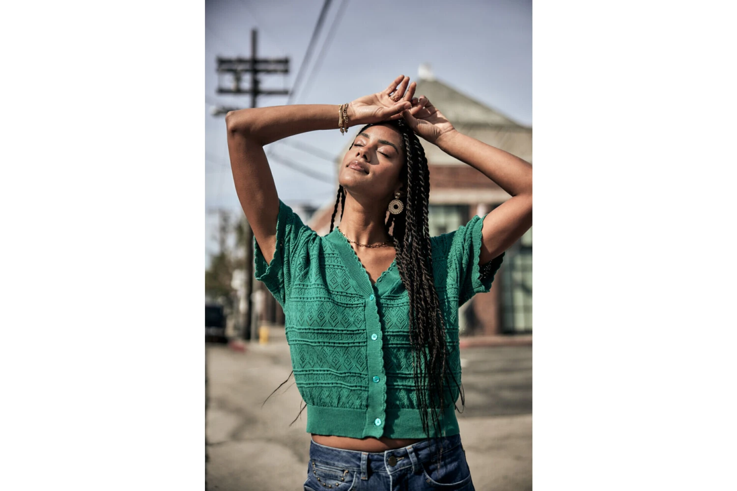 Freeman T. Porter Pradda Cardigan Manches Courtes Femme, Ivy Green – Image 4