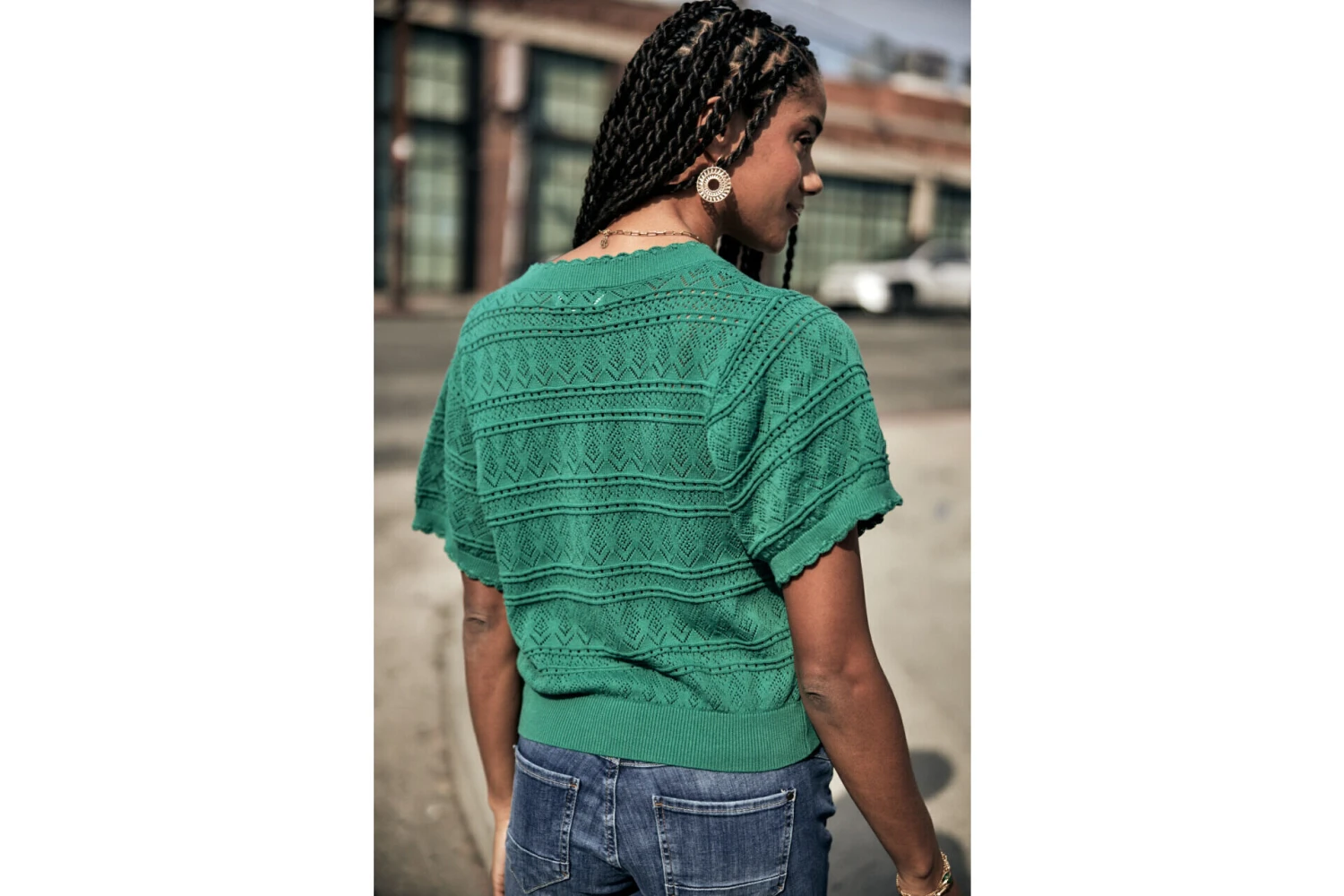 Freeman T. Porter Pradda Cardigan Manches Courtes Femme, Ivy Green – Image 7