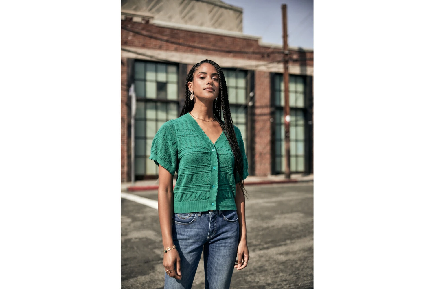 Freeman T. Porter Pradda Cardigan Manches Courtes Femme, Ivy Green – Image 8