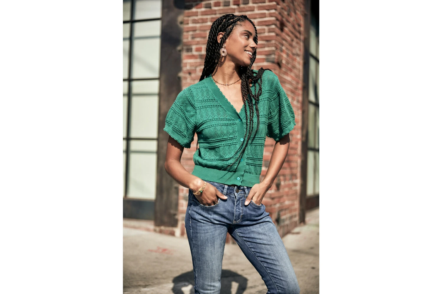 Freeman T. Porter Pradda Cardigan Manches Courtes Femme, Ivy Green – Image 9