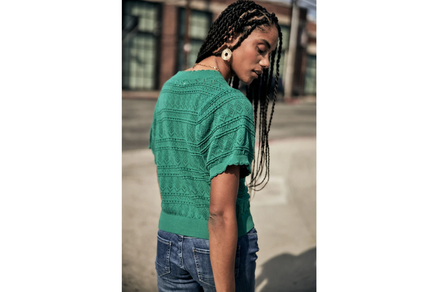 Freeman T. Porter Pradda Cardigan Manches Courtes Femme, Ivy Green