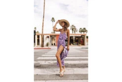 Freeman T. Porter Raelle Etnico Robe Longue Imprimée Femme, Blue