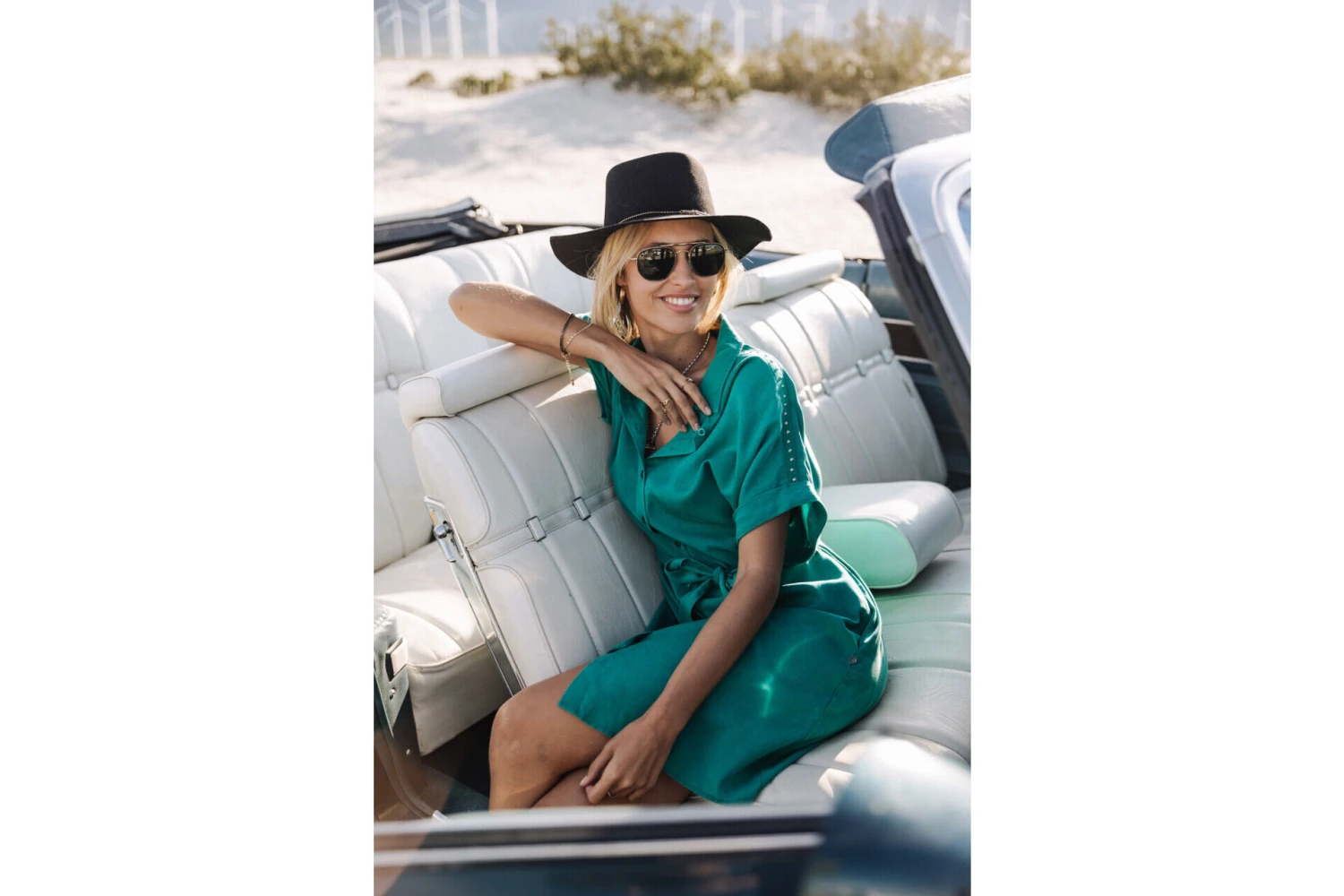 Freeman T. Porter Raffia Plain Robe Chemise Mi-longue Femme, Tropical Green – Image 4