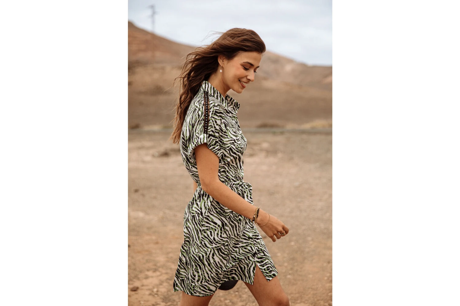 Freeman T. Porter Raffia Tigerly Robe Chemise Mi-longue Femme, Calla Green – Image 13