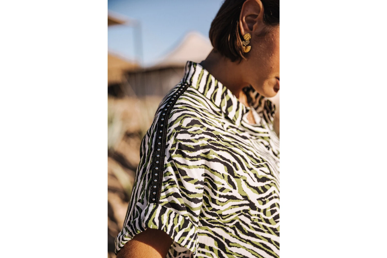 Freeman T. Porter Raffia Tigerly Robe Chemise Mi-longue Femme, Calla Green – Image 14