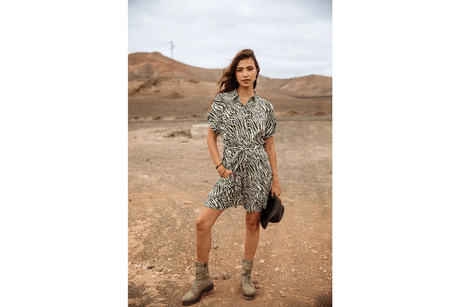 Freeman T. Porter Raffia Tigerly Robe Chemise Mi-longue Femme, Calla Green – Image 15