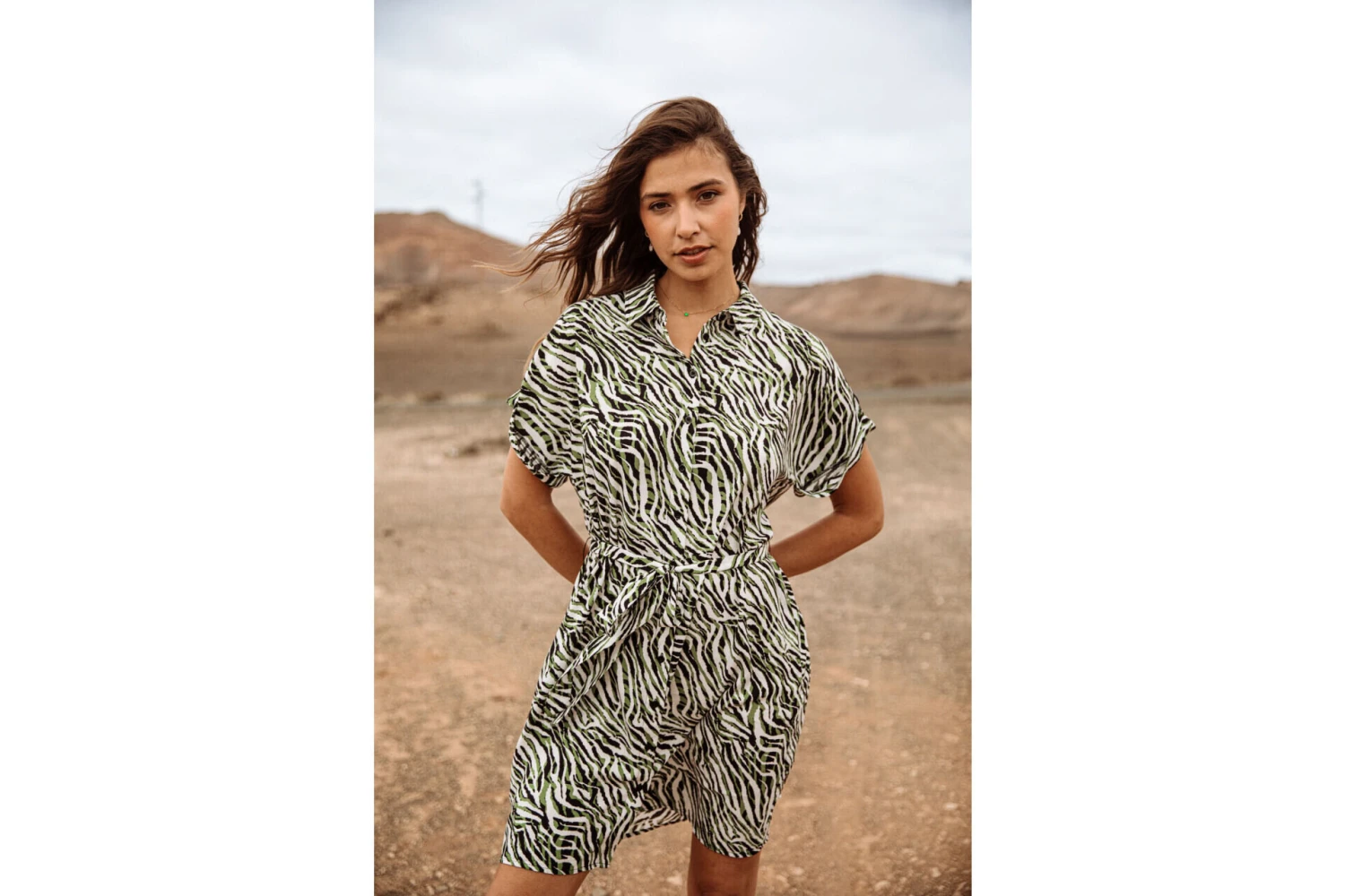 Freeman T. Porter Raffia Tigerly Robe Chemise Mi-longue Femme, Calla Green – Image 8