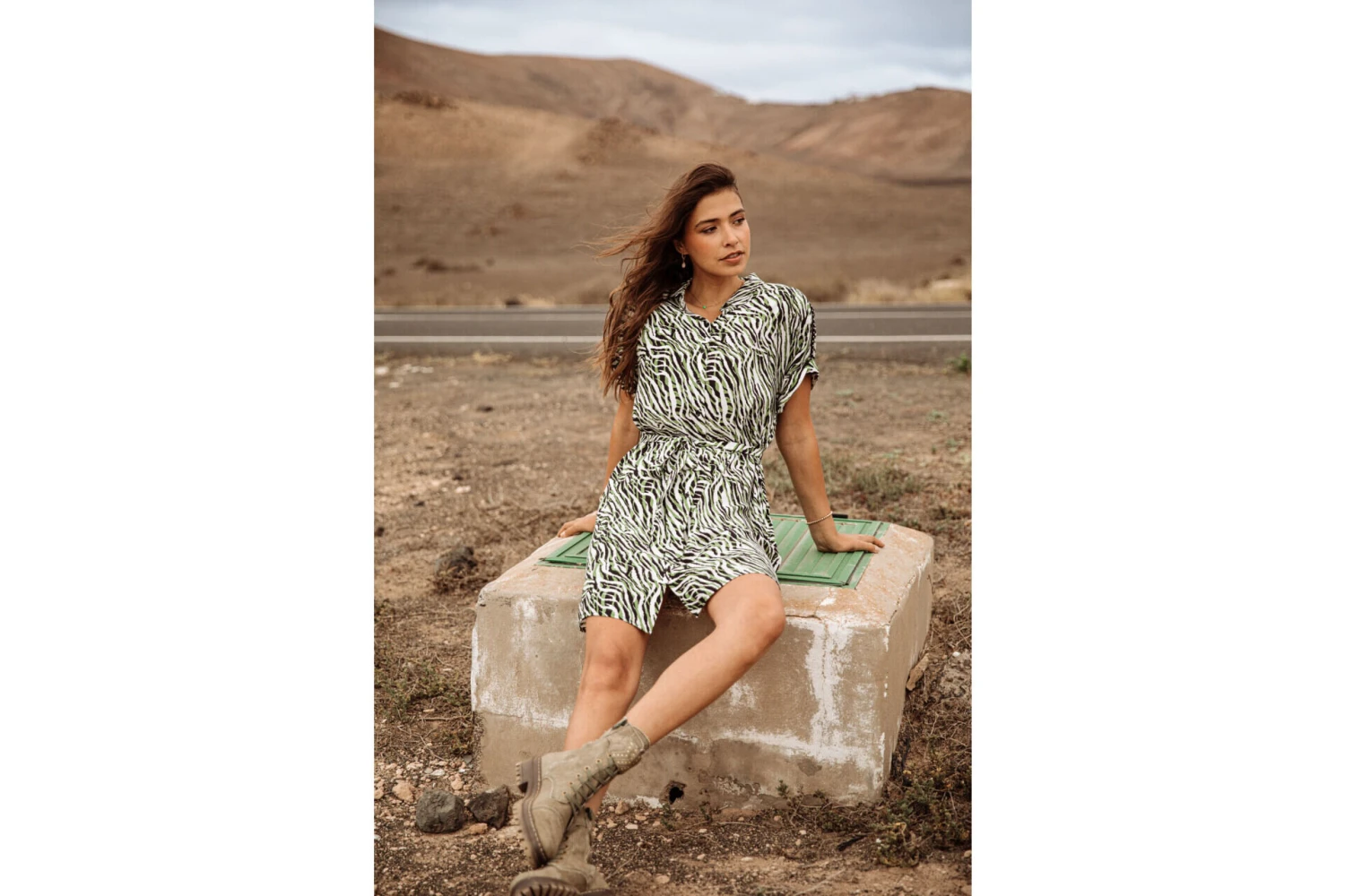 Freeman T. Porter Raffia Tigerly Robe Chemise Mi-longue Femme, Calla Green – Image 9