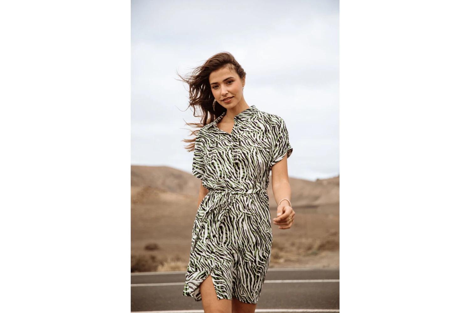 Freeman T. Porter Raffia Tigerly Robe Chemise Mi-longue Femme, Calla Green – Image 10