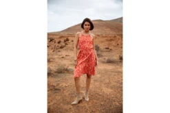 Freeman T. Porter Raffine Daisy Robe Fluide Imprimée Femme, Fiesta Red