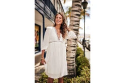 Freeman T. Porter Rafilda Plain Color Robe Fluide Courte Femme, White