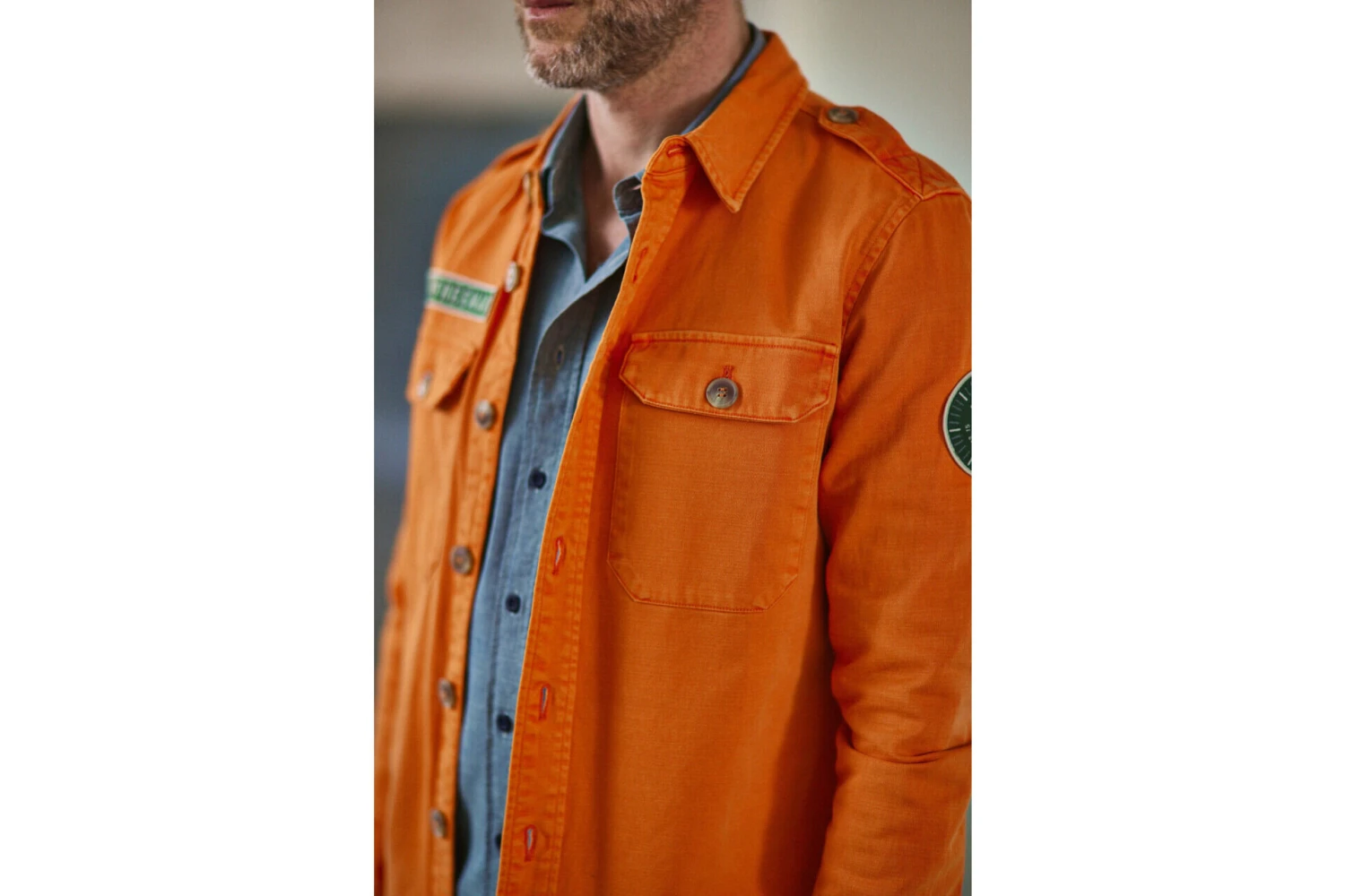 Freeman T. Porter Raven Scrapper Veste Militaire Droite Homme, Tangerine Tango – Image 9