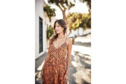 Freeman T. Porter Reny Tigerly Robe Longue à Bretelles Femme, Apricot