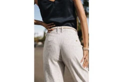 Freeman T. Porter Samara Varda Pantalon Ceinturé à Rayures Femme, Original