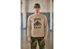 Freeman T. Porter Sammy Biker Sweat Imprimé Col Rond Homme, Light Brown