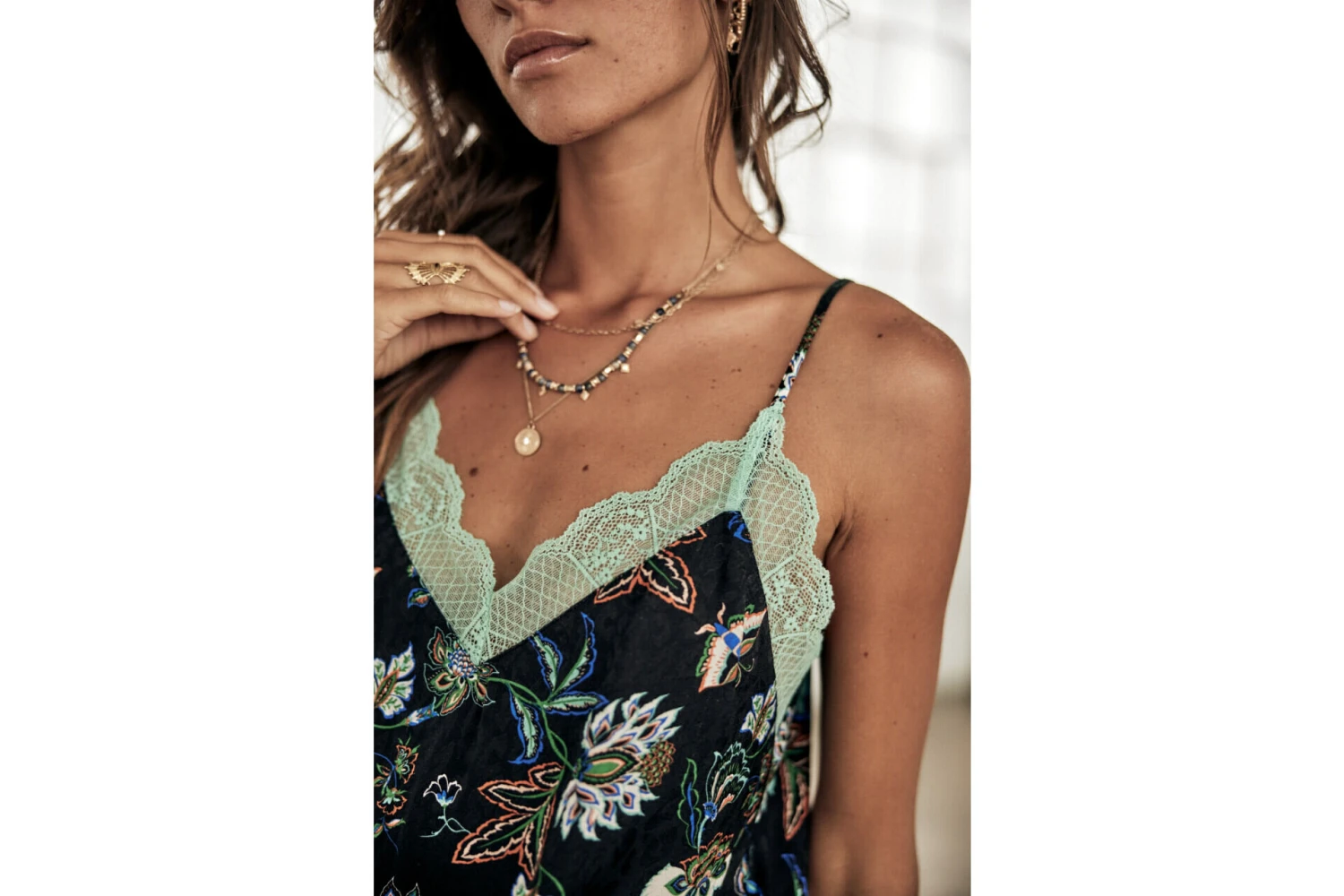 Freeman T. Porter Selia Florescent Caraco Décolleté Dentelle Femme, Black – Image 7