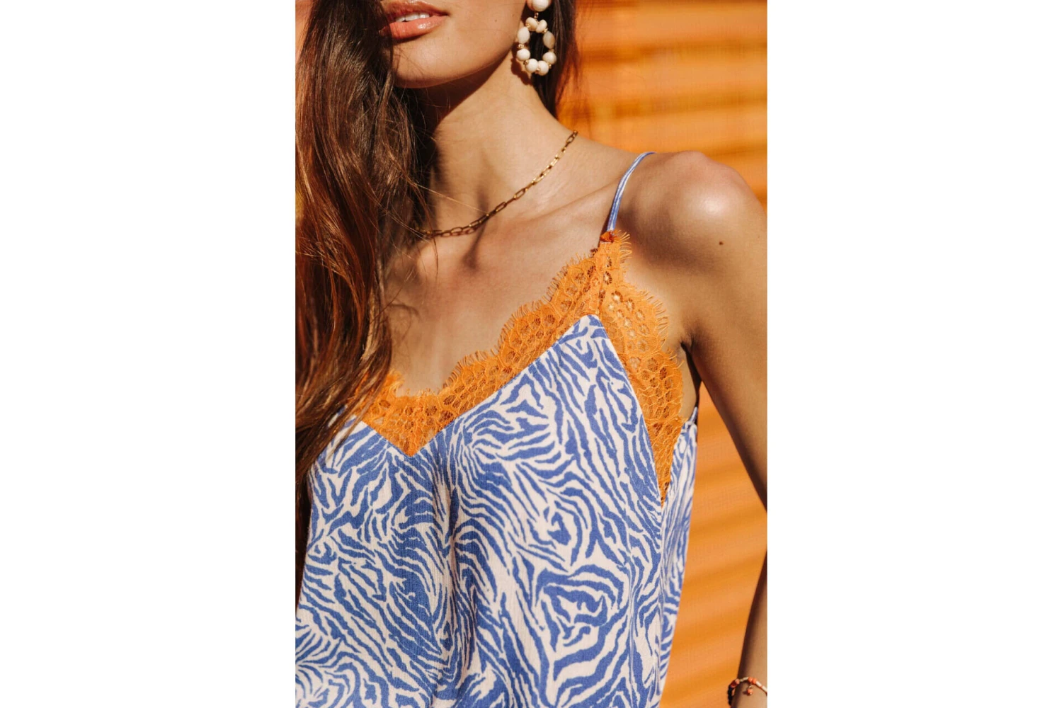 Freeman T. Porter Selia Zebrure Caraco Décolleté Dentelle Femme, Dazzling Blue – Image 11