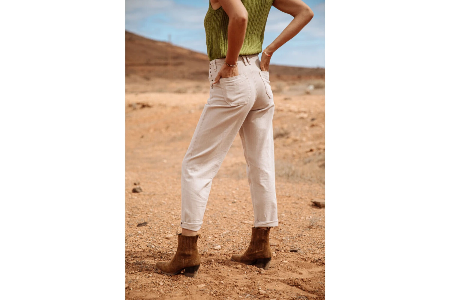 Freeman T. Porter Sloane Lecce Pantalon Boyfriend Femme, Simply Taupe – Image 2