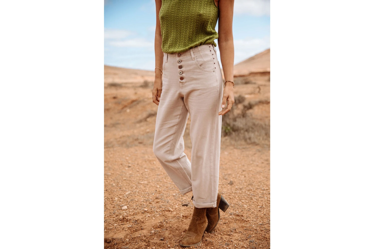 Freeman T. Porter Sloane Lecce Pantalon Boyfriend Femme, Simply Taupe – Image 11