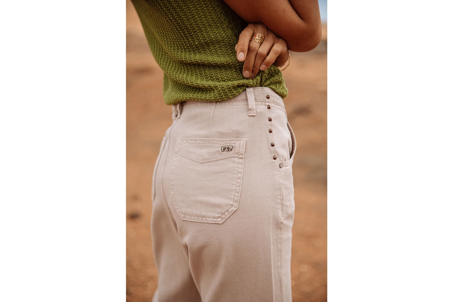 Freeman T. Porter Sloane Lecce Pantalon Boyfriend Femme, Simply Taupe – Image 12