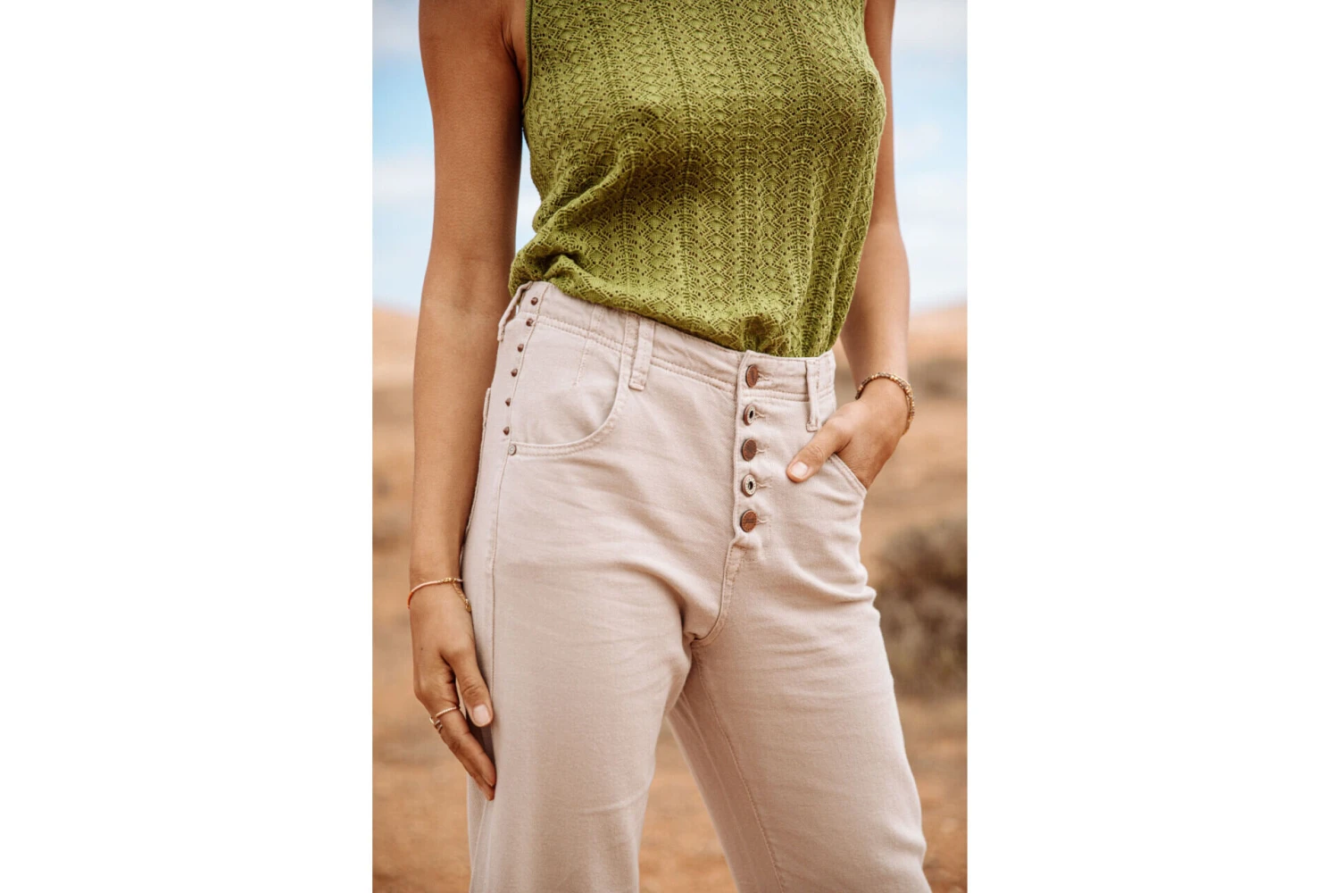 Freeman T. Porter Sloane Lecce Pantalon Boyfriend Femme, Simply Taupe – Image 13