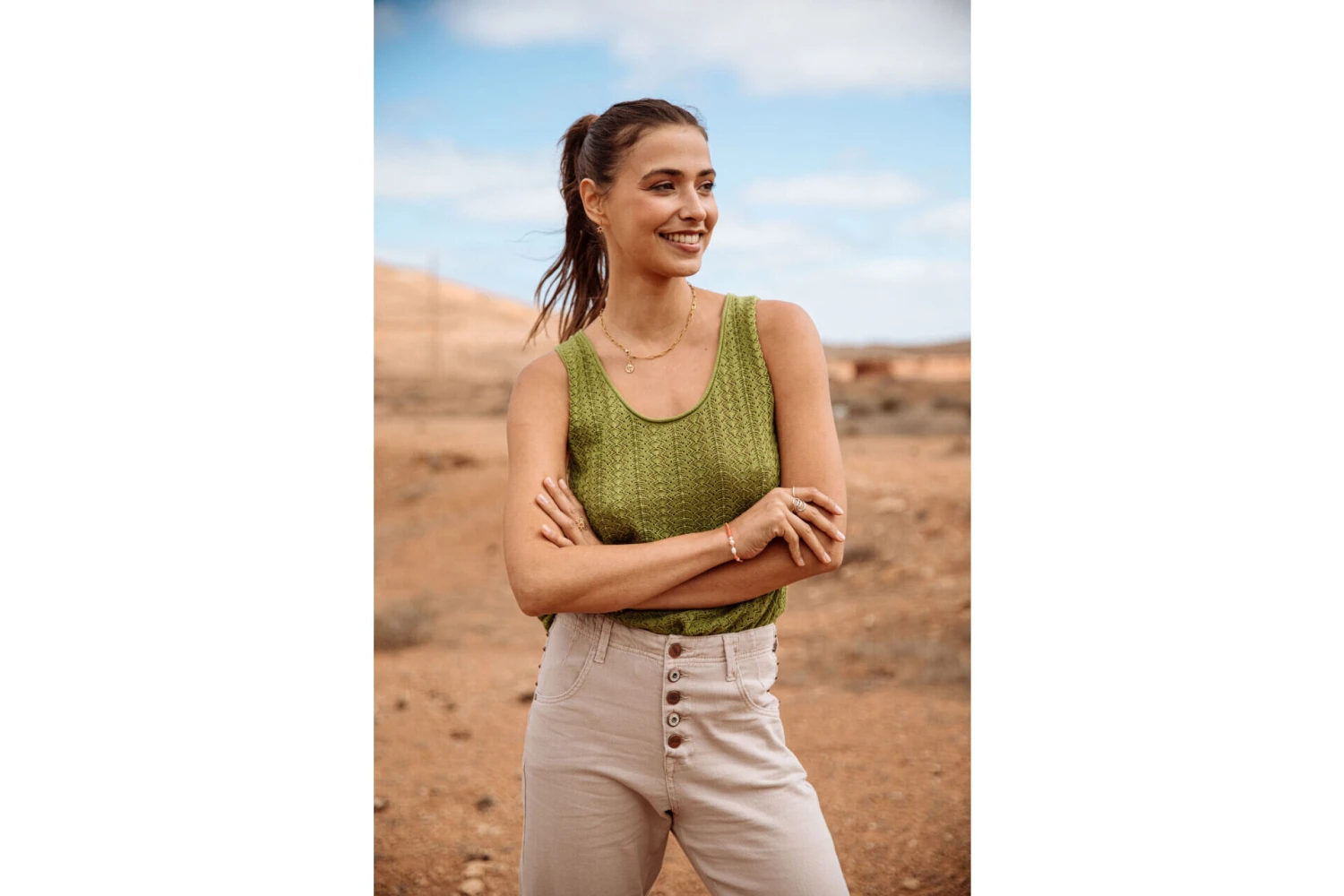 Freeman T. Porter Sloane Lecce Pantalon Boyfriend Femme, Simply Taupe – Image 4