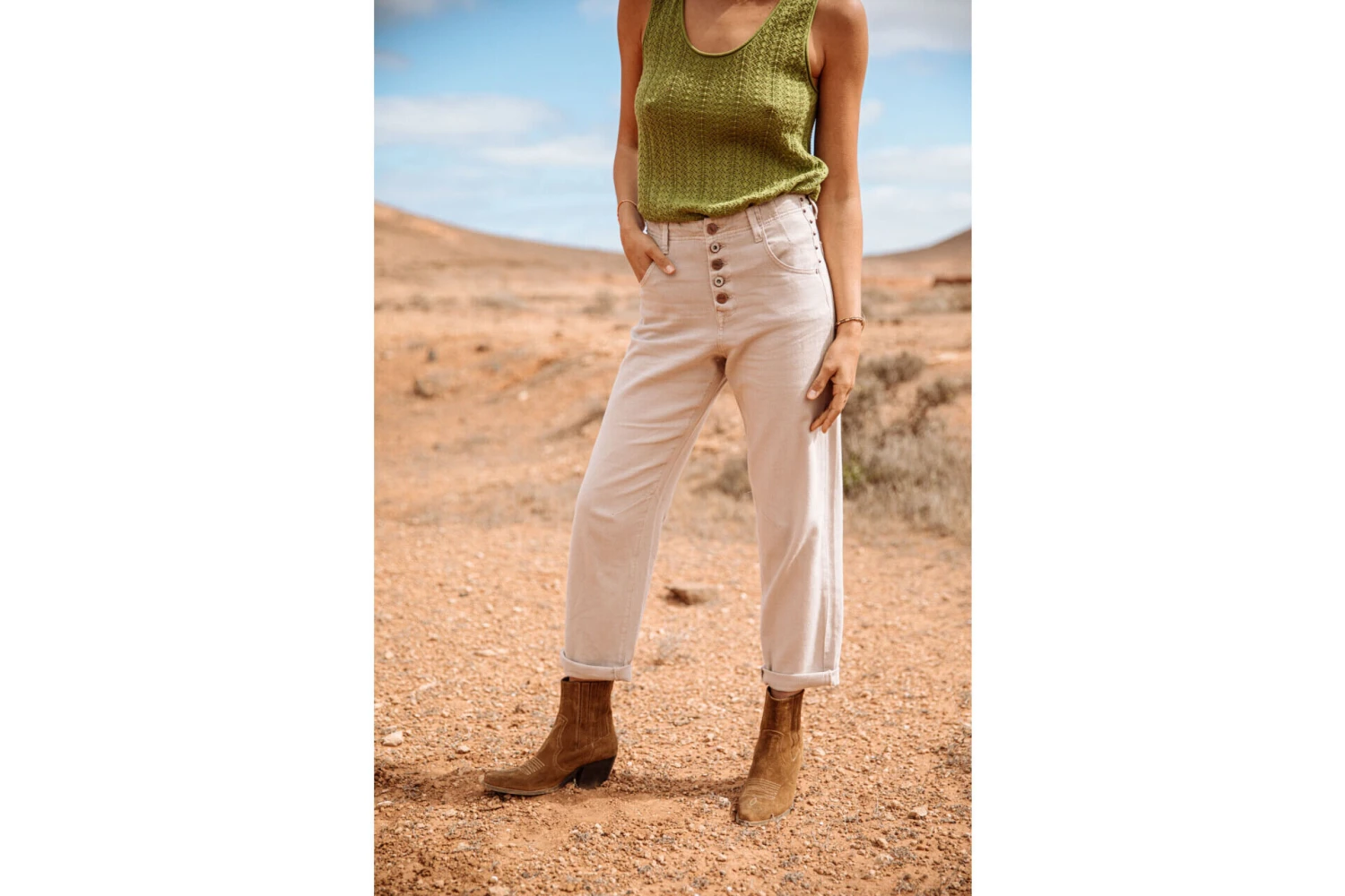 Freeman T. Porter Sloane Lecce Pantalon Boyfriend Femme, Simply Taupe – Image 8