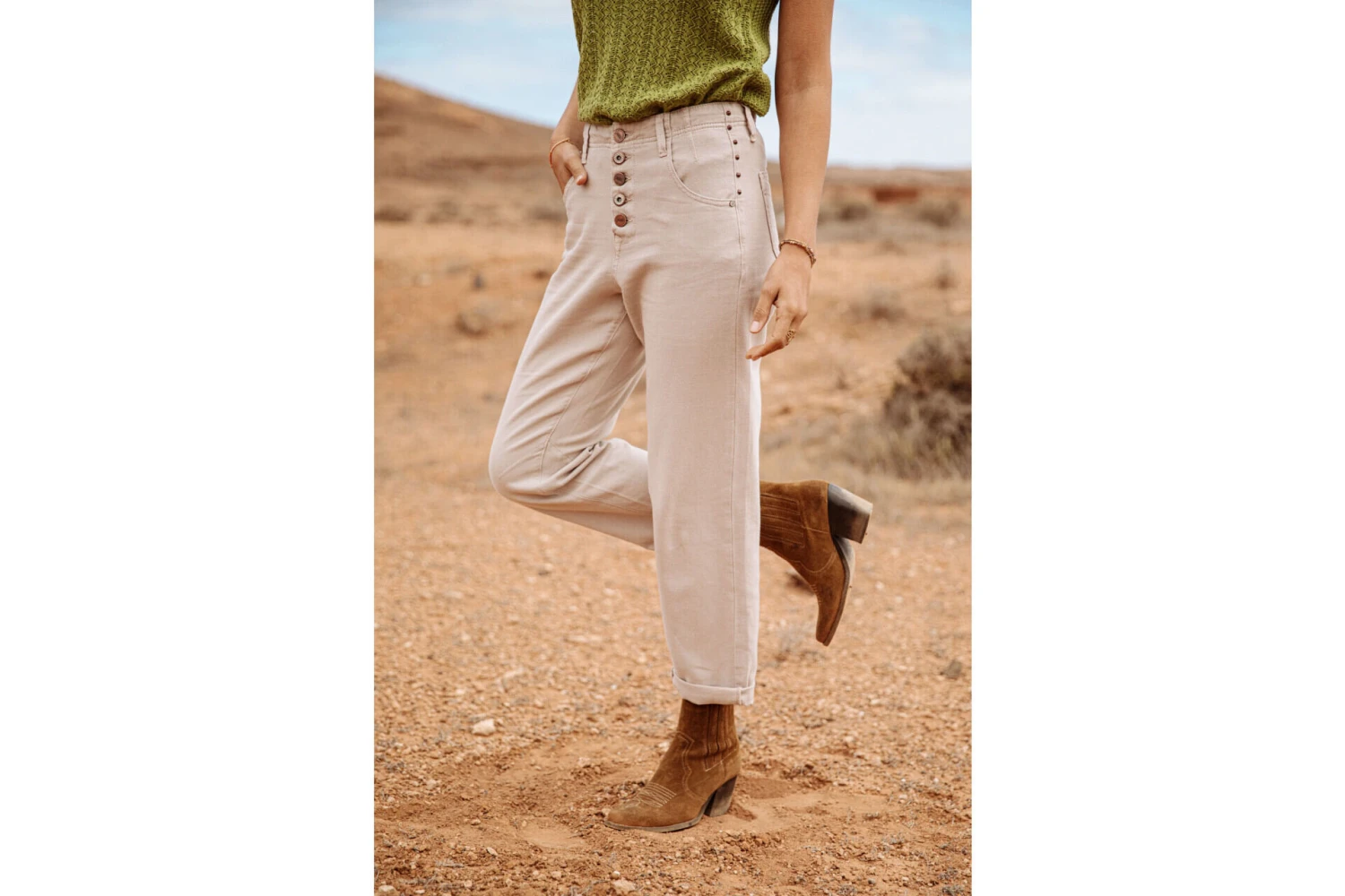 Freeman T. Porter Sloane Lecce Pantalon Boyfriend Femme, Simply Taupe – Image 10