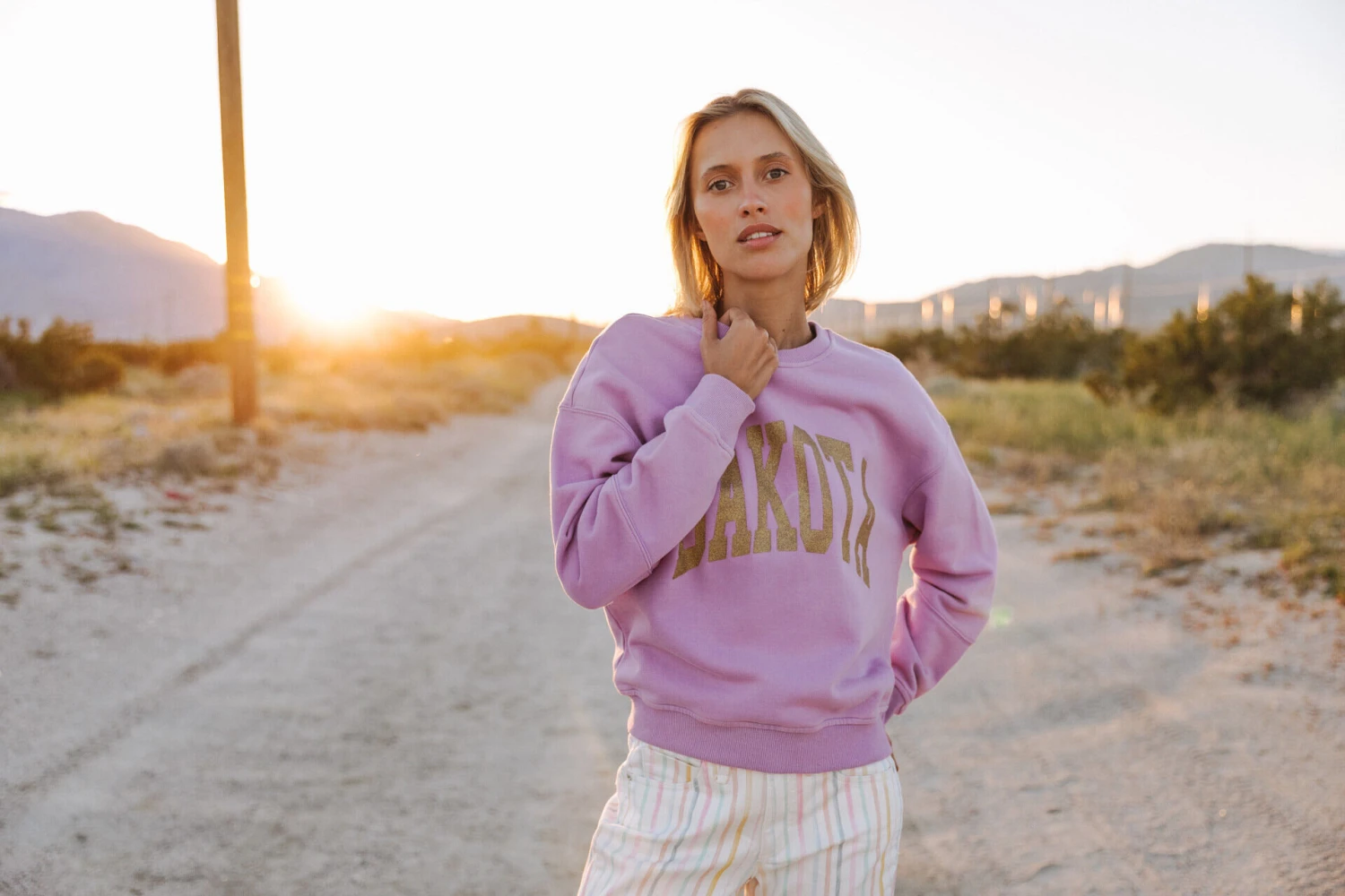 Freeman T. Porter Solene Print Dakota Sweat Coupe Droite Femme, Lavender – Image 2