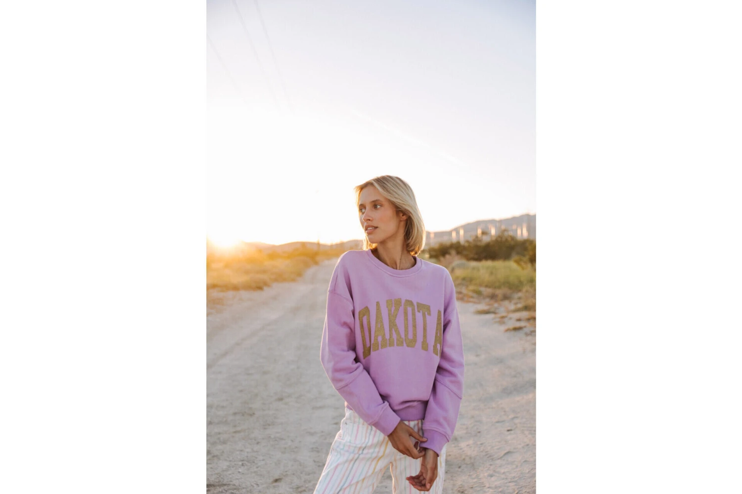 Freeman T. Porter Solene Print Dakota Sweat Coupe Droite Femme, Lavender – Image 3