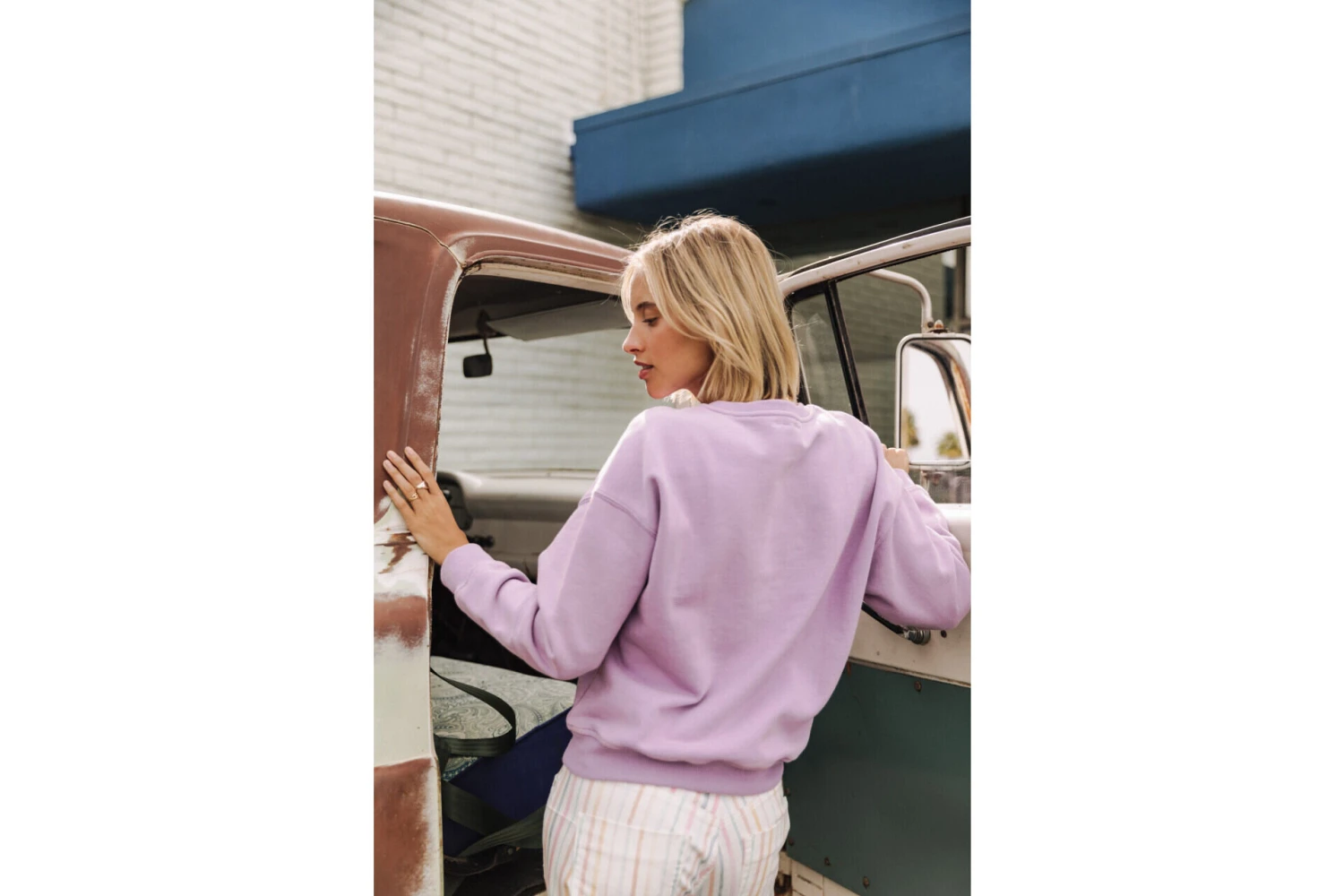 Freeman T. Porter Solene Print Dakota Sweat Coupe Droite Femme, Lavender – Image 5