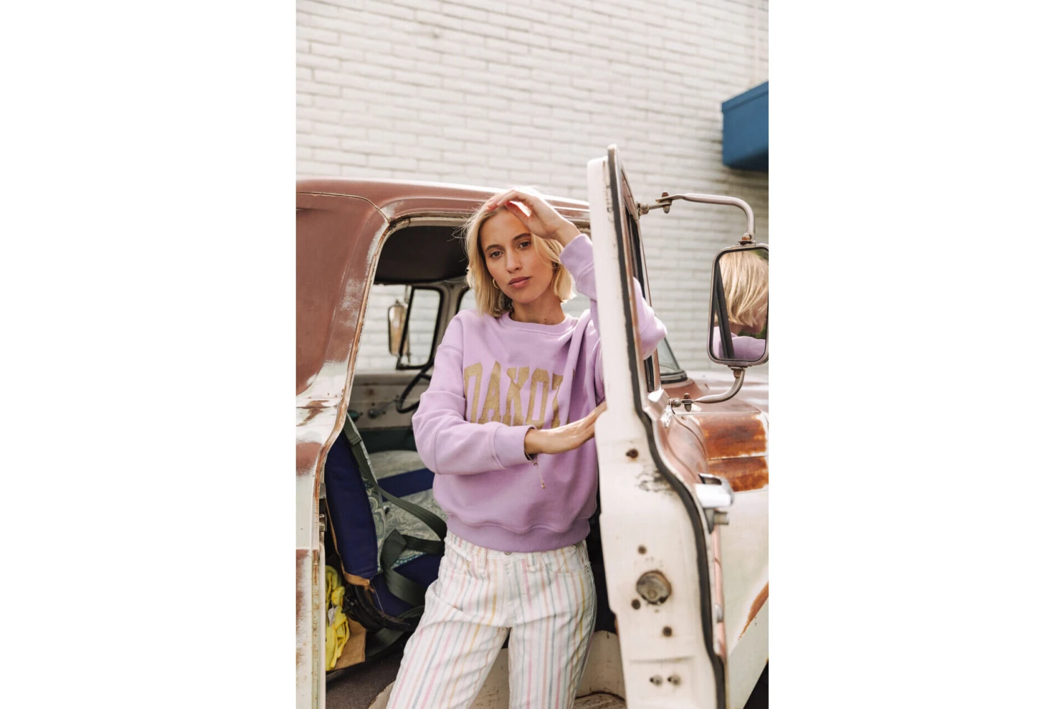 Freeman T. Porter Solene Print Dakota Sweat Coupe Droite Femme, Lavender – Image 6