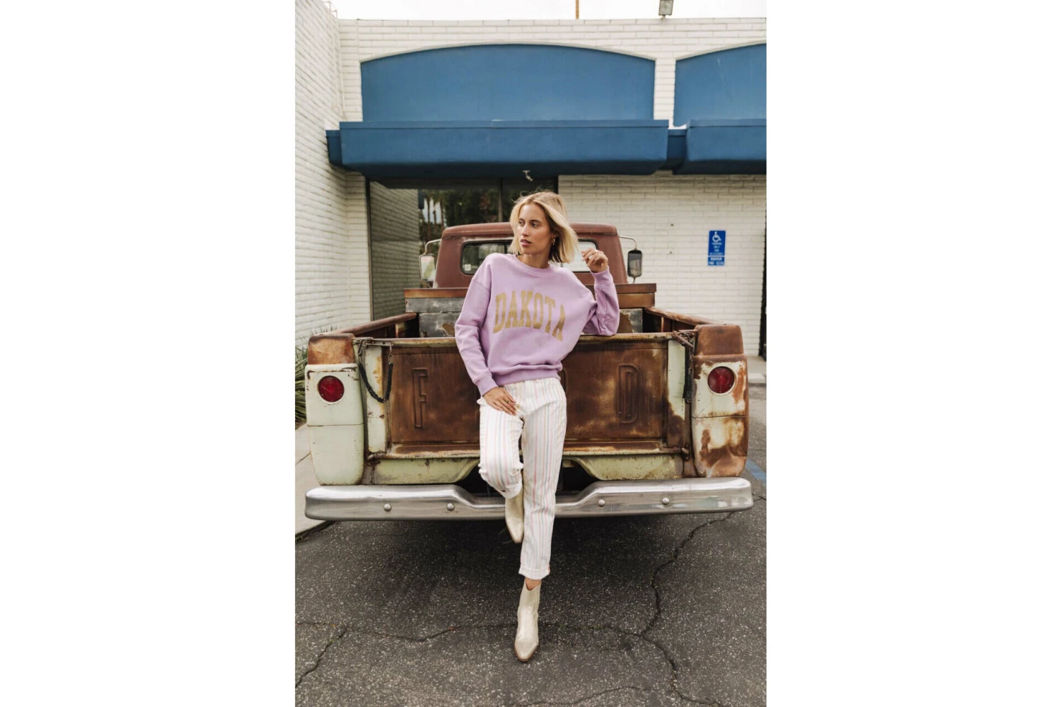 Freeman T. Porter Solene Print Dakota Sweat Coupe Droite Femme, Lavender – Image 7