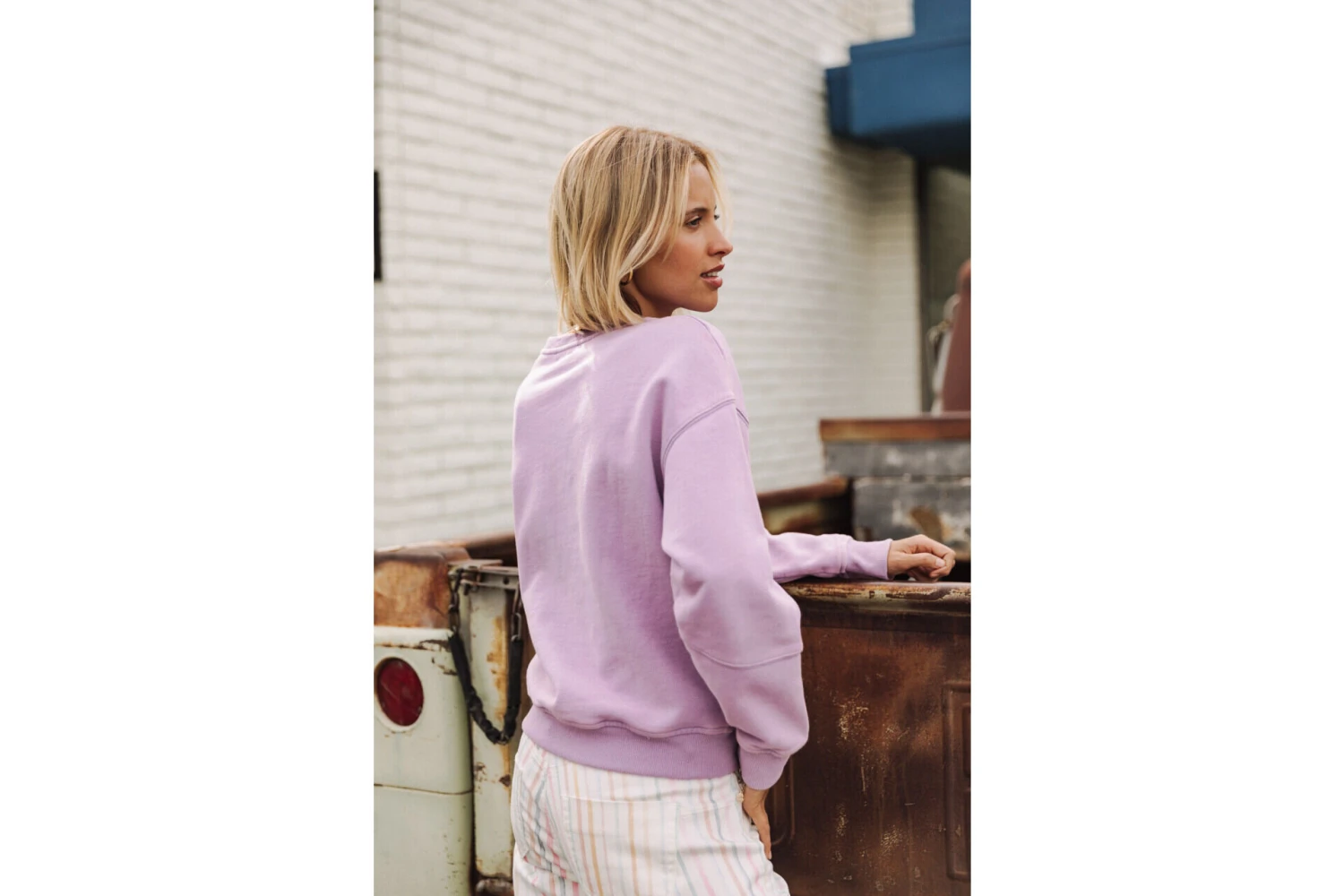 Freeman T. Porter Solene Print Dakota Sweat Coupe Droite Femme, Lavender – Image 8