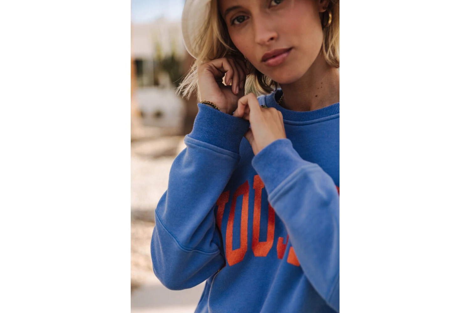 Freeman T. Porter Solene Print Houston Sweat Coupe Droite Femme, Princess Blue – Image 3