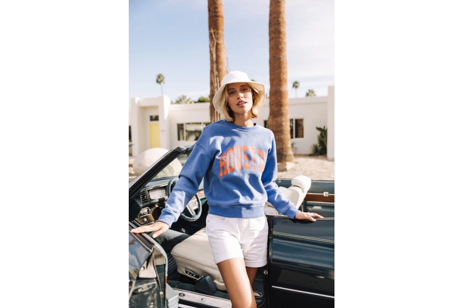 Freeman T. Porter Solene Print Houston Sweat Coupe Droite Femme, Princess Blue