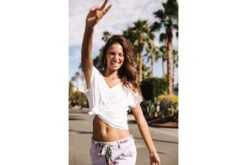 Freeman T. Porter Tanaiss Linen T-shirt Avec Dentelle Femme, Optic White