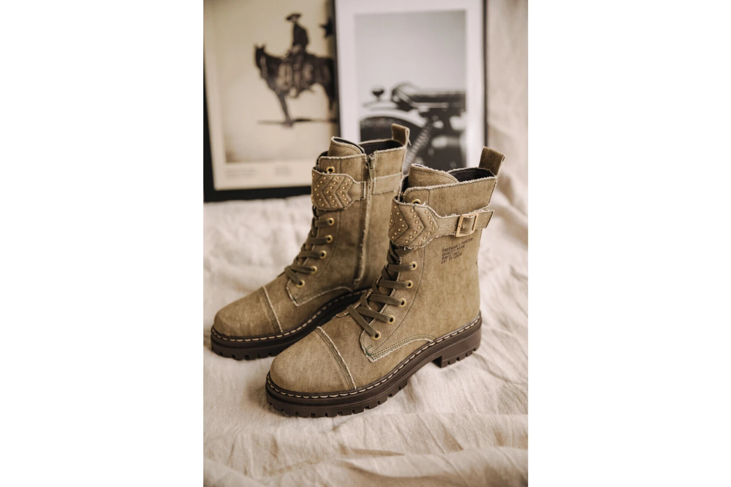 Freeman T. Porter Tanny Canvas Boots Femme, Khaki – Image 3