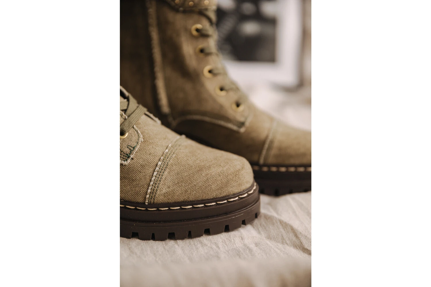 Freeman T. Porter Tanny Canvas Boots Femme, Khaki – Image 4