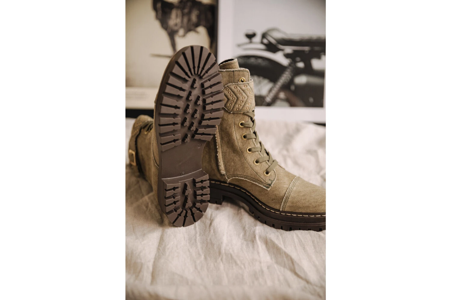 Freeman T. Porter Tanny Canvas Boots Femme, Khaki – Image 5